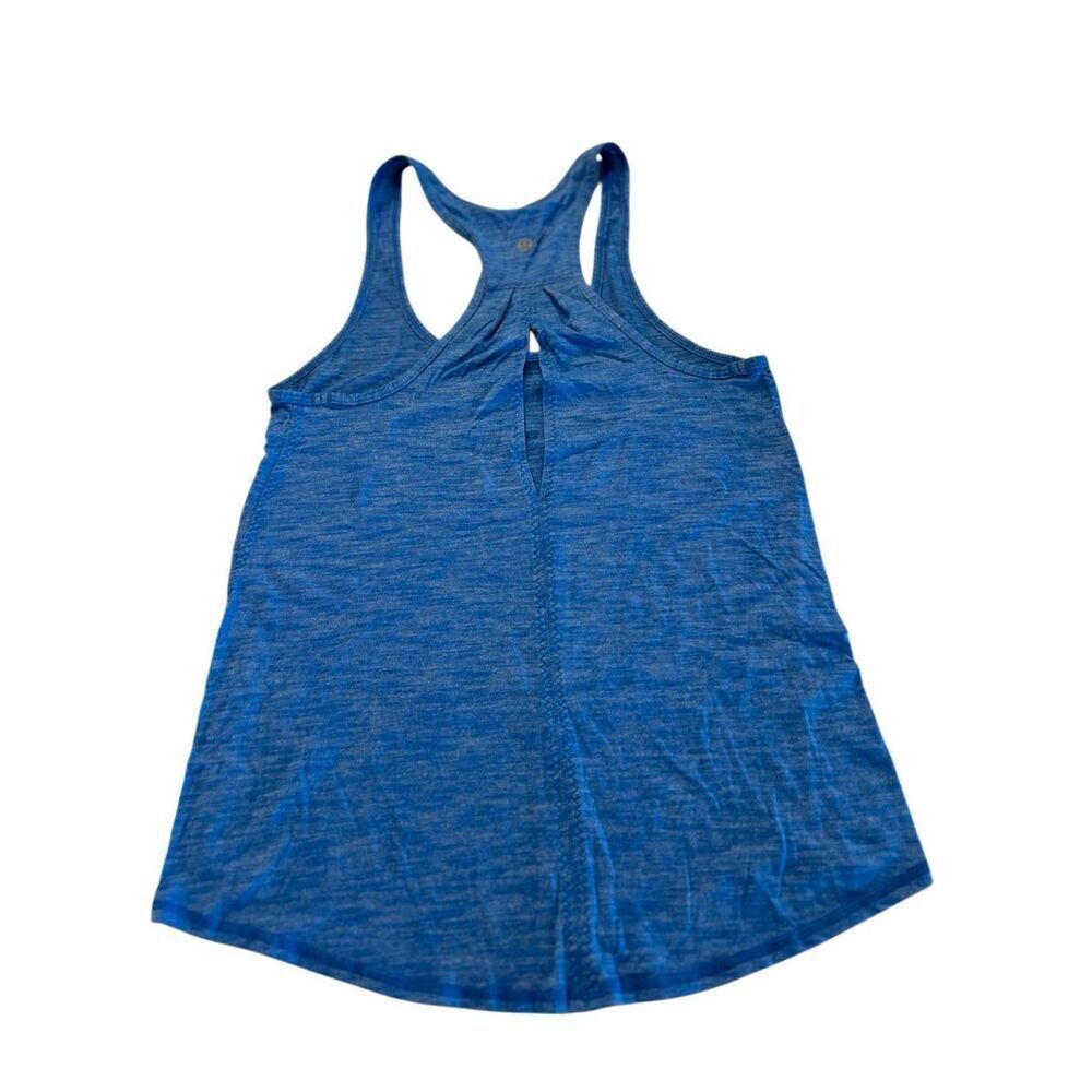 Lululemon Women's Salute The Sun Singlet II Active Tank Top Heathered Blue Sz 4